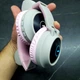Беспроводные Bluetooth наушники кошачьи ушки Навушники Hoco W27 Cat ear headphones с микрофоном серо-розовые - изображение 5