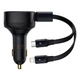 Автомобільний зарядний пристрій Baseus Enjoyment Retractable 30W with Lightning/USB-C Cable Black (CGTX000001) - зображення 1