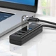 USB хаб расширитель с входом Type-C HUB адаптер HOCO HB25 Easy mix 4-in-1 converter (USB3.0+3*USB2.0). Black - изображение 5