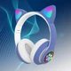 Бездротові Bluetooth навушники з вушками акумуляторні блютуз гарнітура з вухами з LED підсвічуванням MP3 плеєром CAT VZV 24M Сині - зображення 1