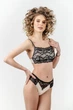 Бюстгальтер-топ жіночий мереживний Felisiya Lingerie Бежевий з чорним 2002-1294ф170 XL - зображення 3