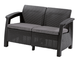 Диван садовий Keter Corfu II Love Seat 258973 графіт - зображення 1