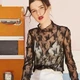 Жіноча прозора кофтинка гольф водолазка блузка в сіточку Honey Fashion Accessories One Size (XS/S) чорний (10-111) - зображення 4