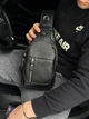 Мужской кожаный рюкзак на одно плечо 19х33х7 / слинг для гаджетов и документов, черный - изображение 6