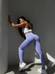 Спортивные женские леггинсы EASY с эффектом Push Up для фитнеса и йоги Бесшовные Однотонные L Лавандовые (XA08LL) - изображение 5