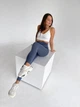 Спортивні жіночі лосини EASY з ефектом Push Up для фітнесу та йоги Безшовні Однотонні XS-S Темно-сині пастель (XA03LS) - зображення 4