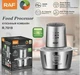 Блендер измельчитель кухонный Raf Food Processor R7019 800W металлическая чаша на 1.2 литра комбайн 2 скорости (R7019BBLNR) TIN66 - изображение 4