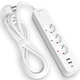 Мережевий подовжувач 3 м 3 гнізда з 2USB + USB-C заземленням і кнопкою VIDEX VF-PD33G2U1C-W - зображення 1