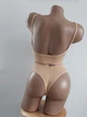 Комплект нижнего белья в рубчик топ бюстгальтер трусики Honey Fashion Accessories М/L бежевый (2-74) - изображение 2