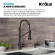Змішувач для кухні із висувною лійкою KRAUS Bolden™ графіт латунь KPF-1610MBSB - зображення 5