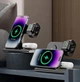 Беспроводное зарядное устройство VIKEFON док-станция 3 в 1 для смартфонов, AirPods и Apple Watch, черное (78366363) - изображение 3
