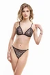 Комплект женский кружевной бюстгальтер с мягкой чашкой и стринги Felisiya Lingerie Черный 2004+204-170скп L - изображение 1
