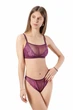 Комплект женский кружевной топ и стринги Felisiya Lingerie Сливовое вино 2009+220-076с M - изображение 1