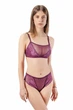 Комплект женский кружевной топ и трусики-бразилиана Felisiya Lingerie Сливовое вино 2009+209-076с L - изображение 4