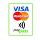 Наклейка Visa MasterCard PayPass наклейка для магазину безготівкова оплата вертикальна - зображення 1