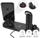 Зарядний пристрій VIKEFON з інтерфейсом iPhone / Micro USB / Type-C, зарядна док-станція для смартфона / навушників / годинника, чорний (78462147) - зображення 2