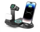 Зарядний пристрій VIKEFON з інтерфейсом iPhone / Micro USB / Type-C, зарядна док-станція для смартфона / навушників / годинника, чорний (78462147) - зображення 3