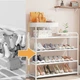 Полиця для взуття 4 яруси Vibo Shoes Organizer взуттєвий стелаж металевий з чотирма полицями Білий - зображення 4