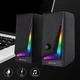 Колонки компьютерные с RGB подсветкой Kisonli 100MG питание от USB, 2 х 5Вт - изображение 2