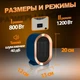 Керамический обогреватель настольный Air 1200W мини тепловентилятор, 2 режима, защита от перегрева Синий - изображение 4
