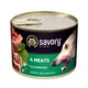 Влажный корм Savory для взрослых собак всех пород, с четырьмя видами мяса, 200 г - изображение 1