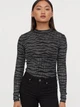 Боди-гольф женский H&M 0792490_02 M Черный с белым (2000000774879) - изображение 1