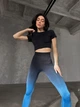 Спортивные женские лосины Ombre с Push Up для фитнеса и йоги Бесшовные Двухцветные XS-S Черно-синие (XV07XS-S) - изображение 3
