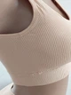 Комплект нижнего белья в рубчик топ бюстгальтер трусики Honey Fashion Accessories One Size M/L бежевый (2-166) - изображение 4