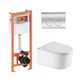 Готове рішення Qtap для ванної кімнати: підвісний унітаз Taurus Ultra Quiet 485×360×350 + комплект інсталяції Nest 4 в 1 (кругла клавіша Chrome) - изображение 1