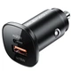 Автомобильное зарядное устройство Acefast B1 mini 38W (USB-C+USB-A) dual-port metal car charger Black - изображение 2