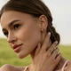 Сережки LUNET з жовтого золота, з діамантами 333843122 - изображение 2
