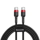 Кабель Baseus Type-C-Type-C PD 1м 60W Cafule Black/Red (CATKLF-G91) - изображение 1