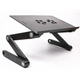 Столик для ноутбука Laptop Table T8 Охлаждающая складная подставка трансформер Черный - изображение 3