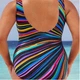 Сдельный полосатый купальник 3XL разноцветный - изображение 2