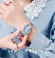 Skmei 1620 серебристые женские часы с синим циферблатом - изображение 7