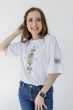 Жіноча футболка оверсайз Koala Fashion Вишиванка S білий - зображення 2