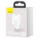 Сетевое зарядное устройство с входом Type-C BASEUS Super Si quick charger (1Type-C, 3A/30W, PD/QC). White - изображение 11