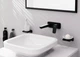 Смеситель для раковины настенный Hansgrohe Logis (цвет - чёрный матовый), излив 19,5 см 71220670 - изображение 2