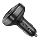 Адаптер автомобільний HOCO Pole BT FM transmitter E76 |2USB/1Type-C, 45W/3A, PD/QC| Space black - изображение 3