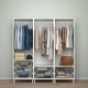 Шкаф с 3 раздвижными дверьми IKEA ОПХУС, белый ларколлен, темно-серый, 180x57x191 см, 394.941.85 - изображение 5