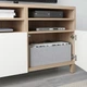 Тумба под ТВ IKEA БЕСТО, с дверцами, имитация беленого дуба, ЛАППВИКЕН, Упрямый белый, 120x42x74 см, - изображение 3