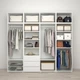 Шкаф 8 дверей + 3 ящика IKEA ОПХУС, белый STRAUMEN зеркальное стекло, САННИДАЛ белый, 240x57x221 см, - изображение 3