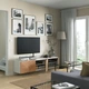 Тумба под ТВ IKEA БЕСТО, с дверцами, белый, Хедевикен парит дуб, 180x42x38 см, 594.217.96 - изображение 2