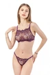 Комплект женский кружевной топ и стринги Felisiya Lingerie Сливовое вино 2002+221-2605 L - изображение 1