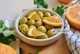 Оливки зелені іспанські Мансанілья Bernal Aceitunas rellenas de naranja фаршировані апельсиновою пастою 436 г - зображення 5