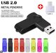 Флешка USB 2.0 OTG 64 ГБ (64 GB USB Flash Drive) металева скоба + Type-C White - зображення 3