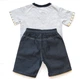 Детский комплект (футболка + шорты) Garden Baby Серфинг (6749) 92 см белый серый джинс - изображение 2
