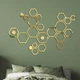 Зеркальная наклейка на стену "Hexagon" - акриловая панель для декора интерьера, самоклеящаяся, 24 шт, золото (710033) - изображение 1
