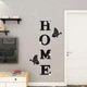 Дзеркальна наліпка на стіну напис дім "HOME" 1 метр - акрилова панель для декору інтер'єру, 100*35 см, чорний (700008) - зображення 2