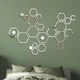 Зеркальная наклейка на стену "Hexagon" - акриловая панель для декора интерьера, самоклеящаяся, 24 шт, серебро (710035) - изображение 1